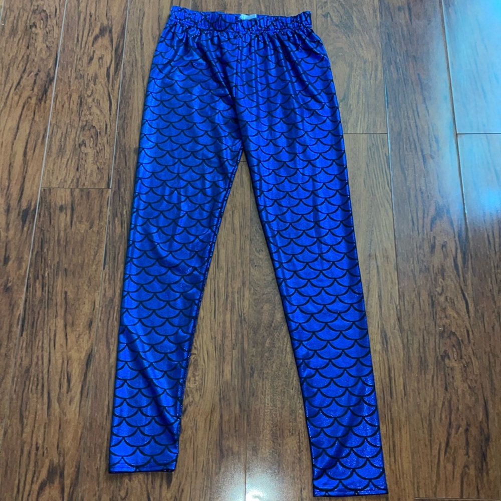 Medium mermaid leggings metallic blue